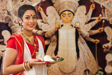 Bengali woman Durga Puja